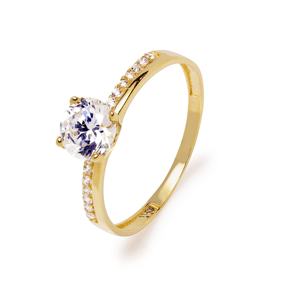Anillos Mujer Anillo De Compromiso Mujer Oro Amarillo 9k - Con