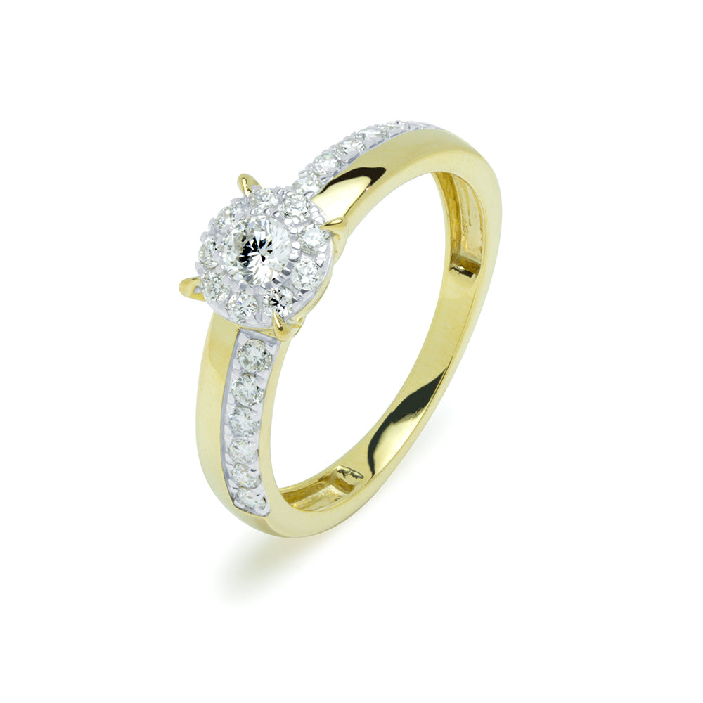 Anillo Diamantes Creados 0,35 Quilates en Oro Amarillo