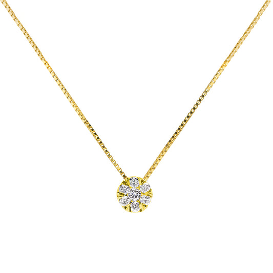 Cadena y Colgante Sarabel con Diamantes Creados de 0,24 Quilates en Oro Amarillo