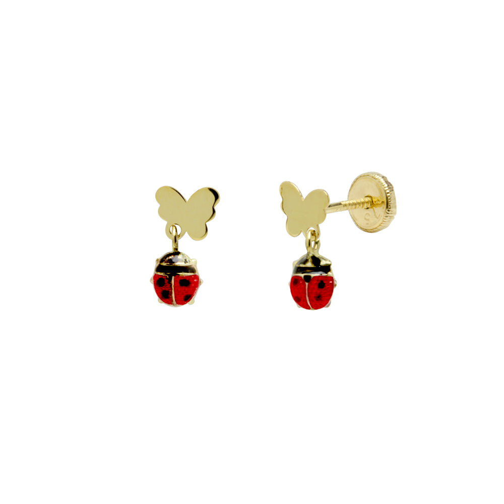 Pendientes mariposas lateral oro