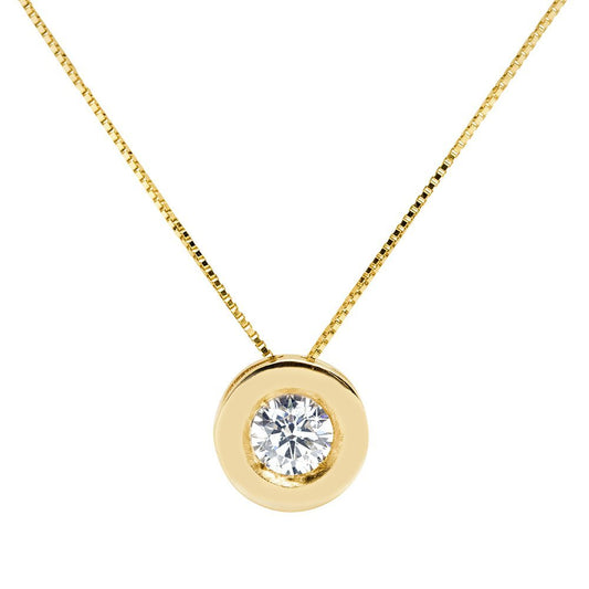 Cadena y Colgante Eloise con Diamante Creado de 0,25 Quilates en Oro Amarillo