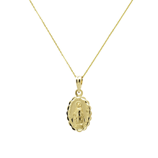 Medalla Virgen de la Milagrosa (10x15mm) en Oro Amarillo 18 Kilates