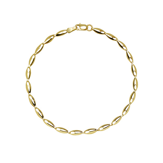 Pulsera Bruna diamantada con eslabones ovalados en Oro Amarillo 18 Kilates