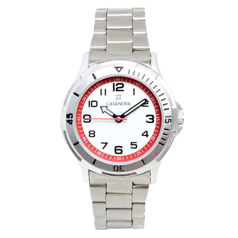 Reloj Casanova Infantil de Aluminio Blanco-Rojo