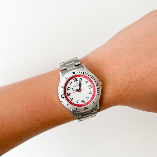 Reloj Casanova Infantil de Aluminio Blanco-Rojo