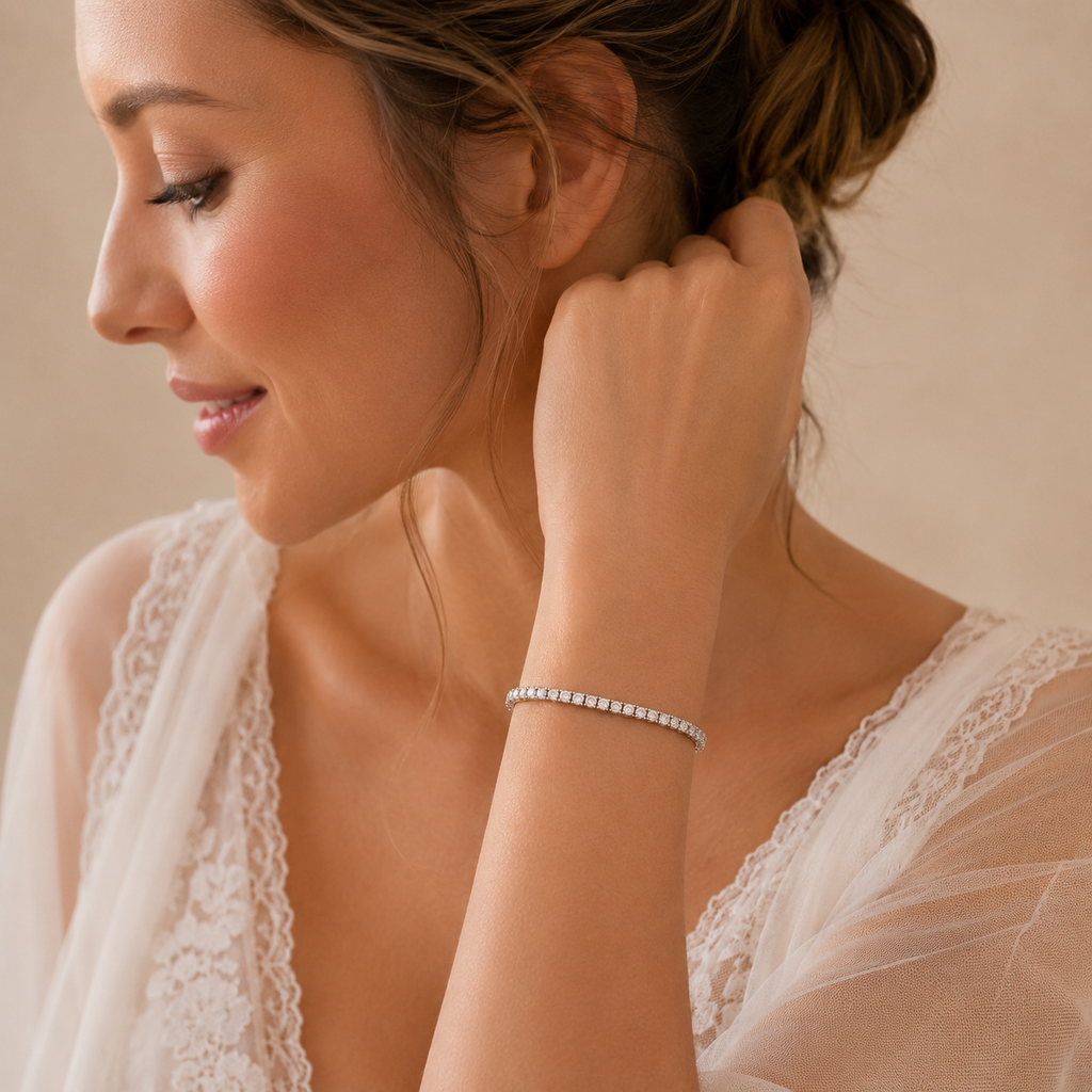 Pulsera de Oro de 9 Quilates con Diamantes Creados