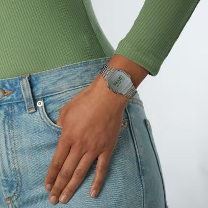 Reloj Casio Mujer Digital Classical Gris Acero Inoxidable Espejo