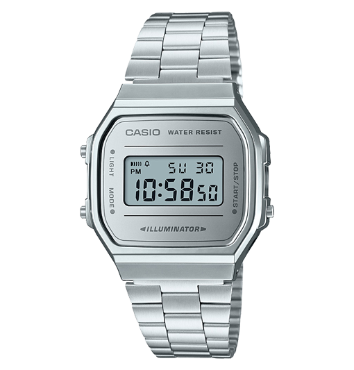 Reloj Casio Mujer Digital Classical Gris Acero Inoxidable Espejo