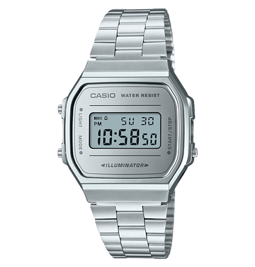 Reloj Casio Mujer Digital Classical Gris Acero Inoxidable Espejo