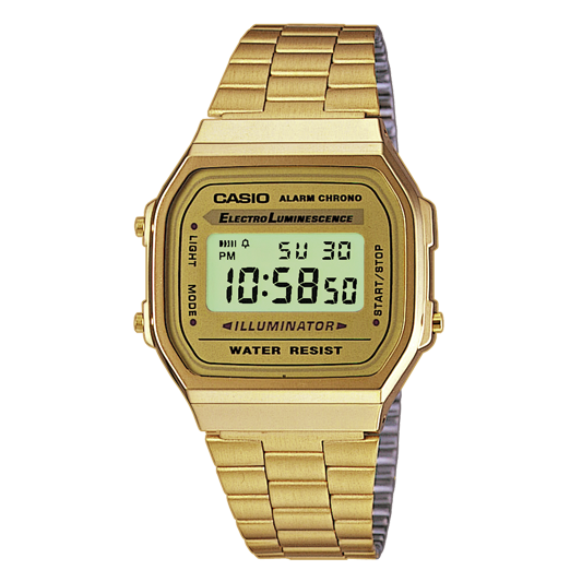 Reloj Casio Unisex Digital Classical Retro Dorado Acero Inoxidable