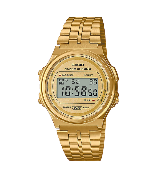 Reloj Casio Unisex Digital Classical Redondo Dorado Acero Inoxidable