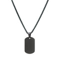 Conjunto de Colgante y Cadena de Acero con Medalla Negra