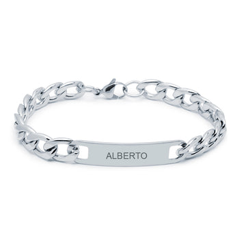 Pulsera Nomeolvides Barbada Hombre 10mm Acero