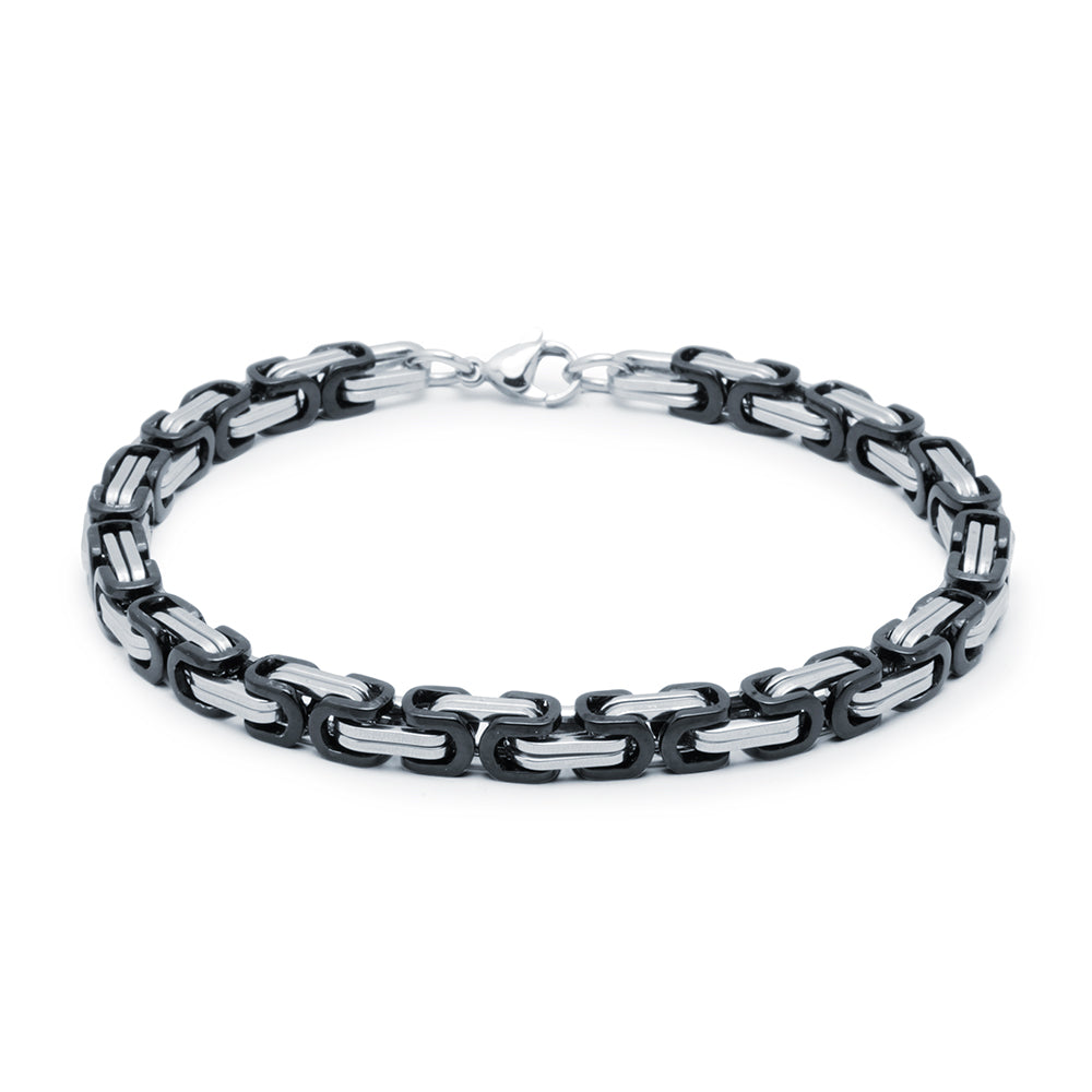 Pulsera Rectangular Hombre 5mm Acero Negro