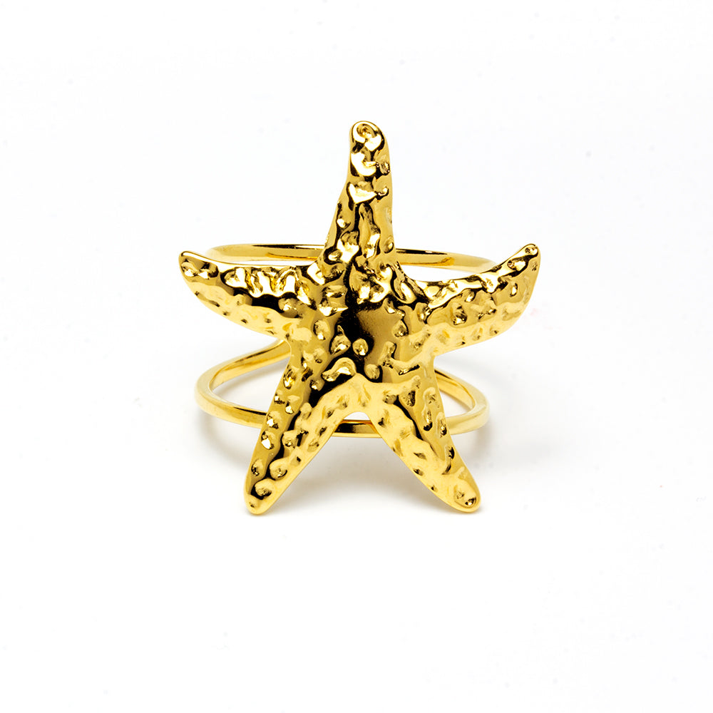 Anillo Estrella de Mar Ajustable Acero Tesi García