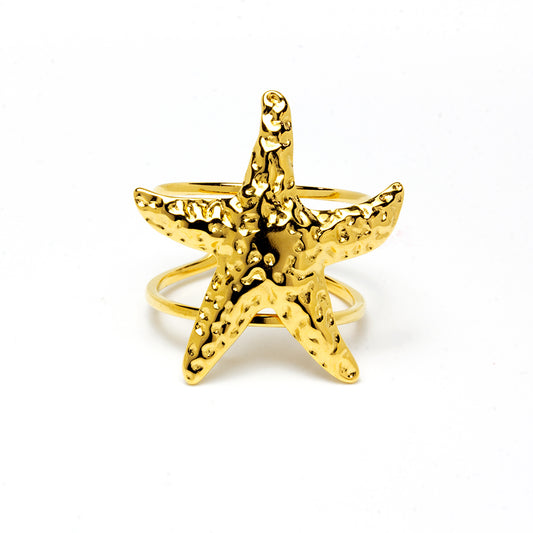 Anillo Estrella de Mar Ajustable Acero Tesi García