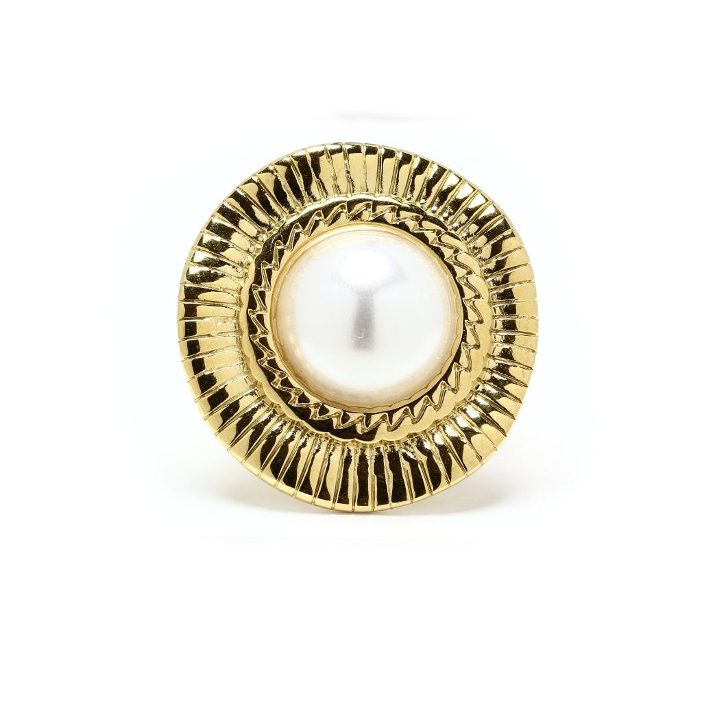 Anillo Oyster Ajustable de Acero Dorado