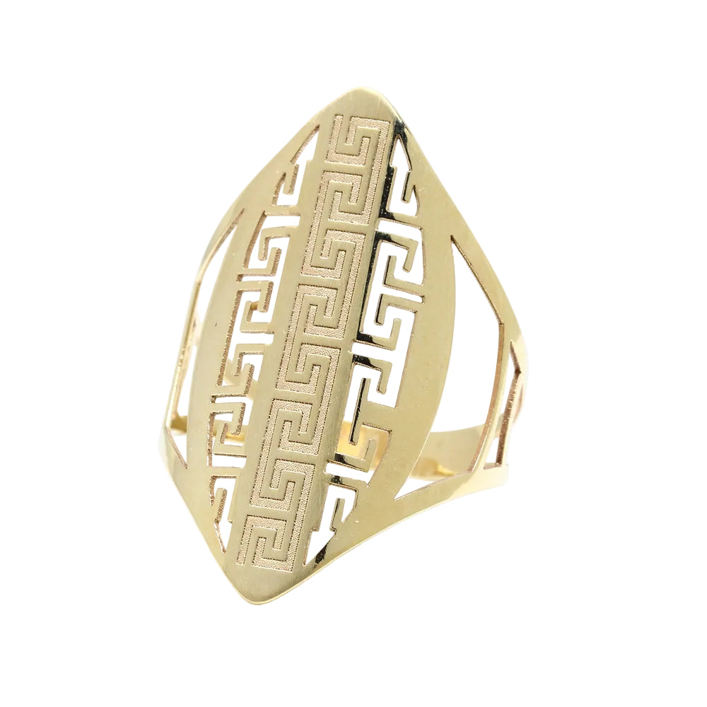 Anillo Lanzadera Greca de Oro de 9 Quilates