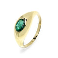 Anillo de Oro de 9 Quilates con Circonita Verde Paraíba