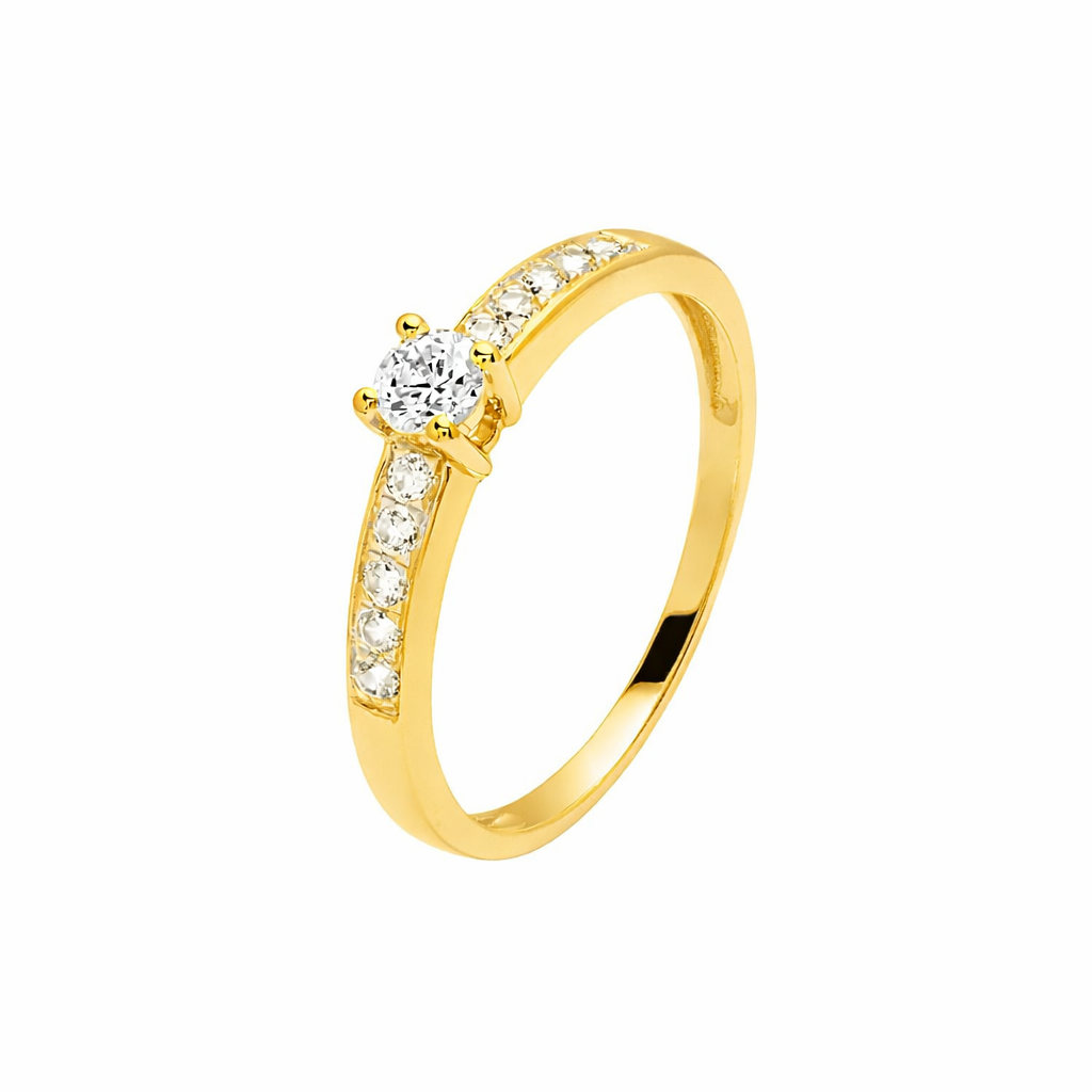Anillo Americano de Oro Blanco de 18 Quilates con Diamantes