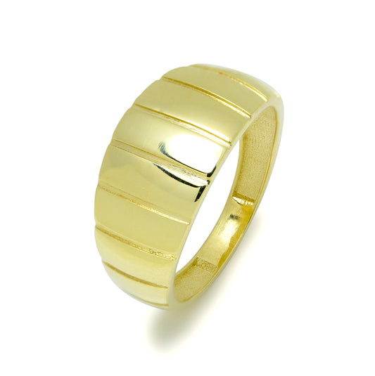 Anillo Ancho Rayas Oro Amarillo 9 Kilates