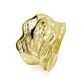 Anillo Ancho de Oro de 9 Quilates con Filigrana