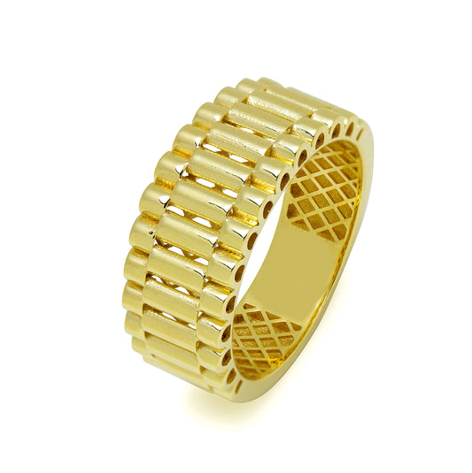 Anillo Ancho Armis Oro Amarillo 9 Kilates