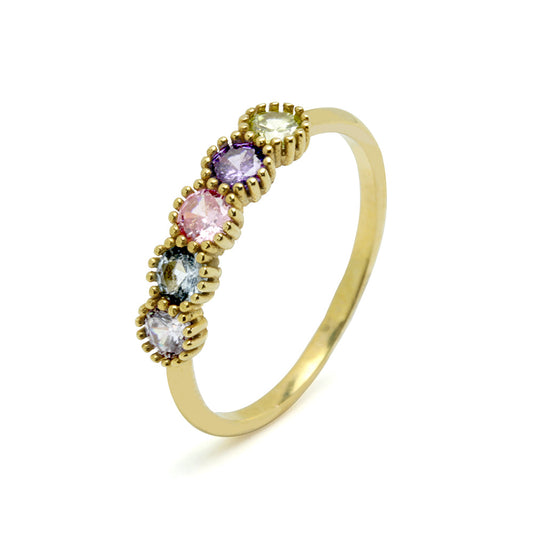 Conjunto Angeline Anillo y Pendientes en Oro Amarillo de 9 kilates