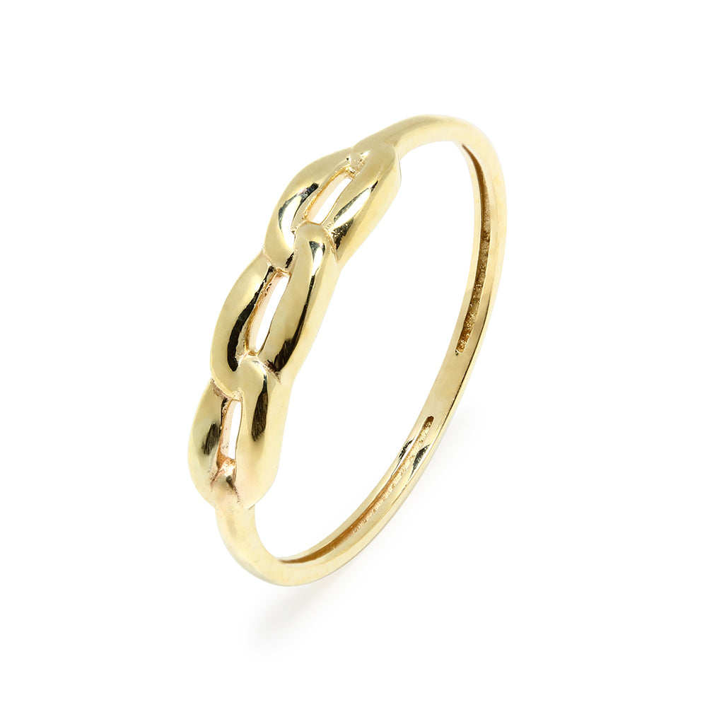 Anillo Eslabón Liso de Oro de 9 Quilates