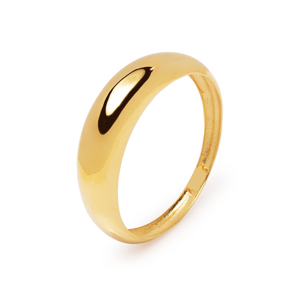 Anillo Ancho Liso en Oro Amarillo 18 Kilates