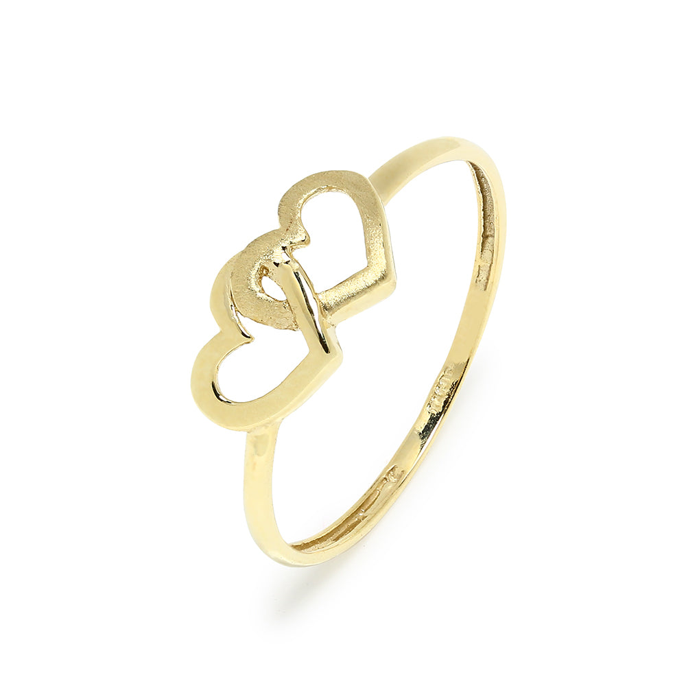 Anillo de Corazones Entrelazados de Oro de 9 Quilates