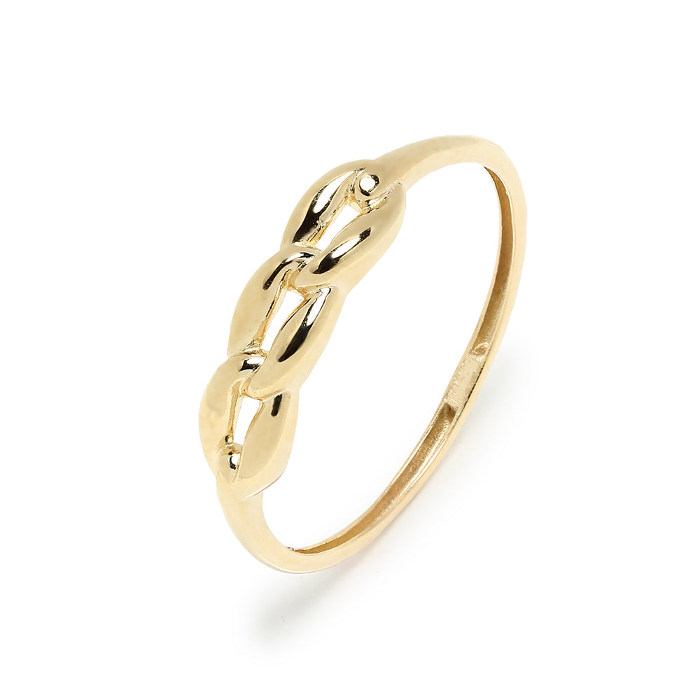 Anillo Eslabón Liso de Oro de 9 Quilates