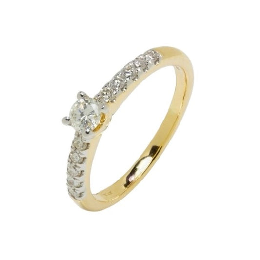 Anillo Americano Rita con Diamantes de 0,37 Quilates en Oro Amarillo