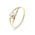Anillo Yuli de Oro de 9 Quilates con Perla Central