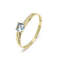 Anillo Solitario de Oro de 9 Quilates con Circonita