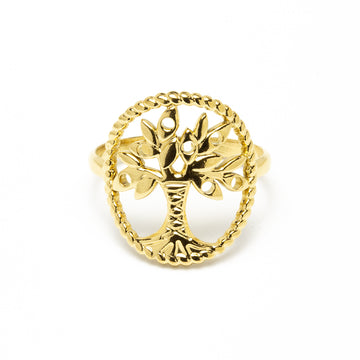 Anillo Árbol Vida Ajustable Acero Tesi García