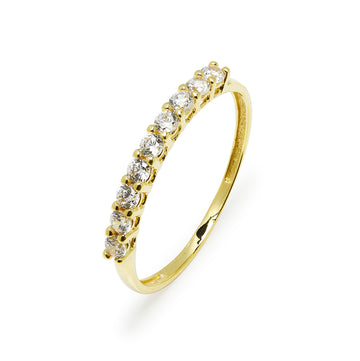 Anillo Tracy con Circonitas en Oro Amarillo 9 Kilates