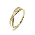 Anillo Cruzado de Oro de 9 Quilates con Circonita