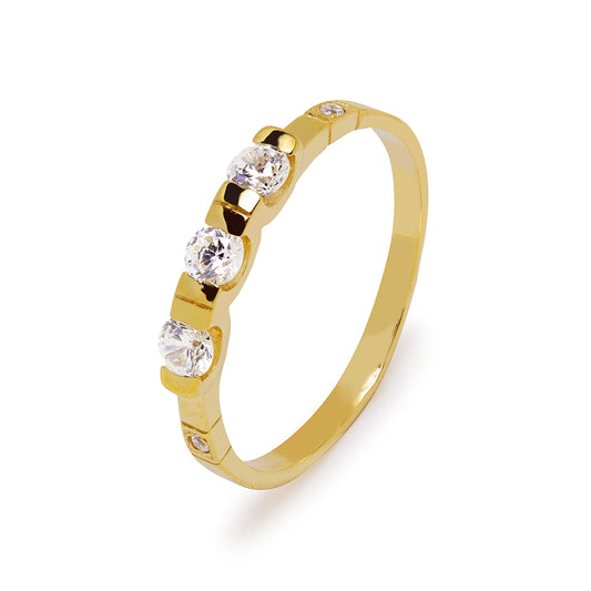 Anillo Trish con Circonita en oro Amarillo 9 kilates