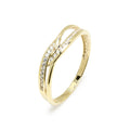Anillo de Bandas de Oro de 9 Quilates con Circonitas
