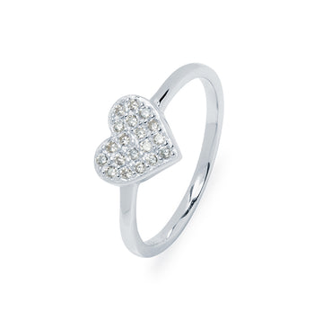 Anillo Corazón con Circonitas Pavé en Plata