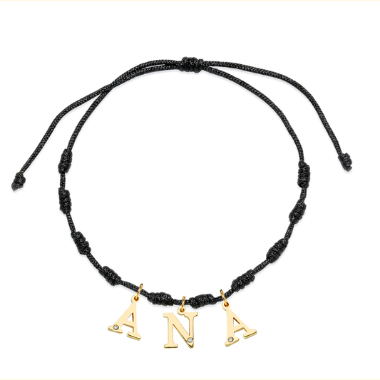 Conjunto Anisa con Iniciales en Oro Amarillo 9 Kilates con Diamante