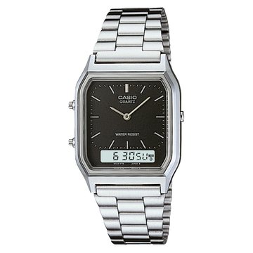 Reloj Casio Unisex Analógico-Digital Cuadrado Negro Acero Inoxidable
