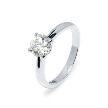 Anillo Solitario 4 Grapas de Diamante 1 Quilate en Platino