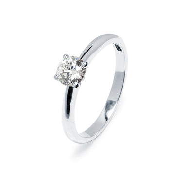 Anillo Solitario 4 Grapas de Diamante 0.56 Quilates en Platino