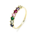 Anillo de Oro de 9 Quilates con Circonitas de Color