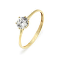 Anillo Solitario de Oro de 9 Quilates con Circonita