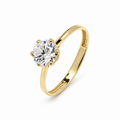 Anillo Solitario de Oro de 9 Quilates con Circonita