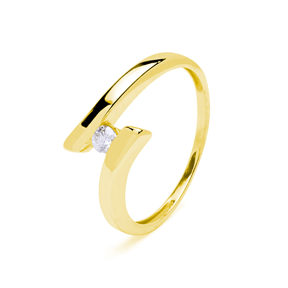 Anillo Cece Solitario con 1 Diamante de 0,10 quilates en Oro Amarillo