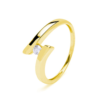 Anillo Cece Solitario con 1 Diamante de 0,10 quilates en Oro Amarillo